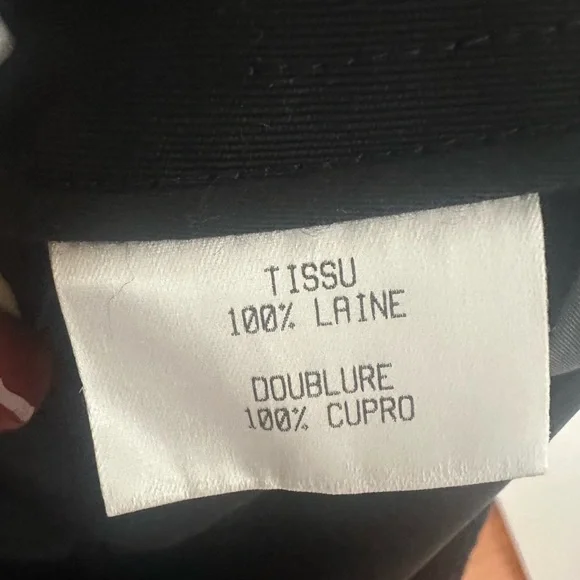 Philippe Janssens Paris 100% Wool Tailored Black Trousers Lined Work Pants - Picture 5 of 7